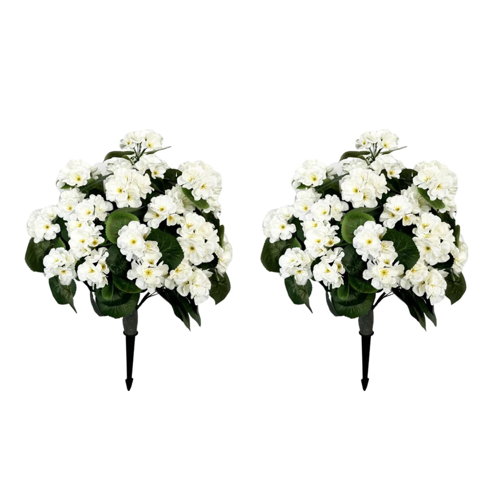 Artificial begonia mouse tree, 2 pack, 23 inch realistic fake bushes tree, fake shrub plant with pole to plant, artificial ball Tr
