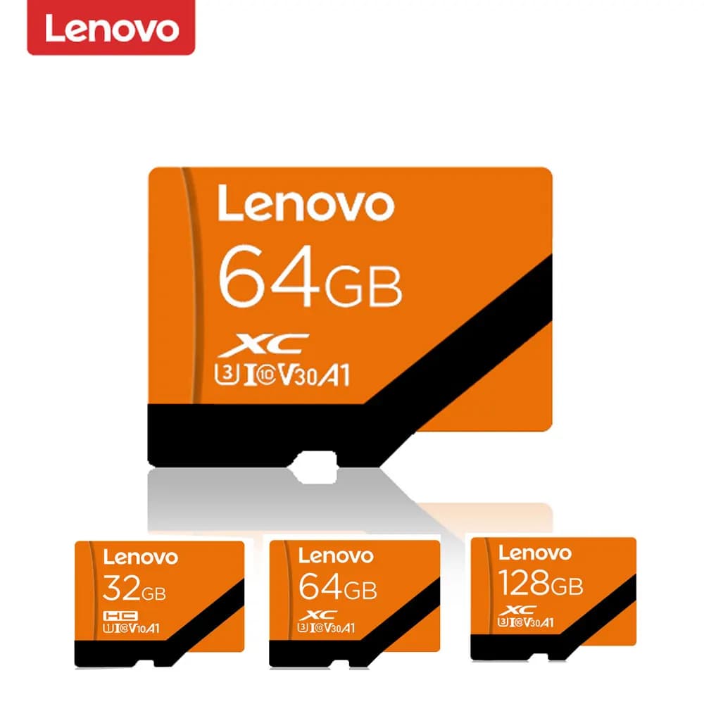 Scheda Micro SD Lenovo 128GB 64GB 32GB ad Alta Velocità, Scheda di Memoria TF per Espandere lo Spazio per Telefono, Tablet, PC, Fotocamera