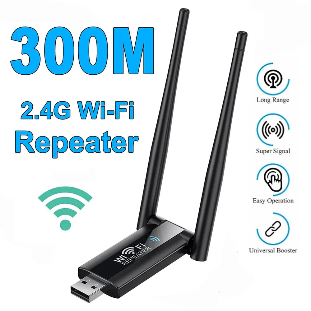 300Mbps Wireless WiFi Repeater 2.4G Extender WiFi Router Signal Amplifier Booster Long Range For Office Home Network Extension