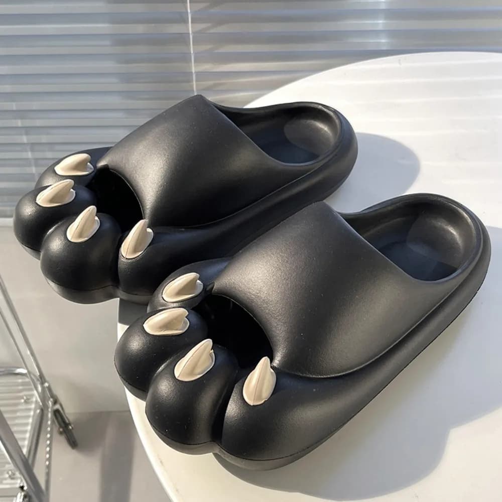 Scarpe Pantofole creative con zampa di gatto Suola spessa Pantofole antiscivolo con artiglio per cuccioli Fondo morbido Simpatico sandalo con zampa di animale EVA unisex