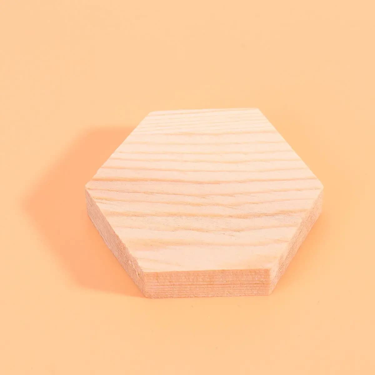 10 Pezzi Blocchi di Legno Poligonali a Forma di Esagono in Pino Naturale per Progetti Artistici Fai-da-Te, Decorazione, Pittura e Scrittura