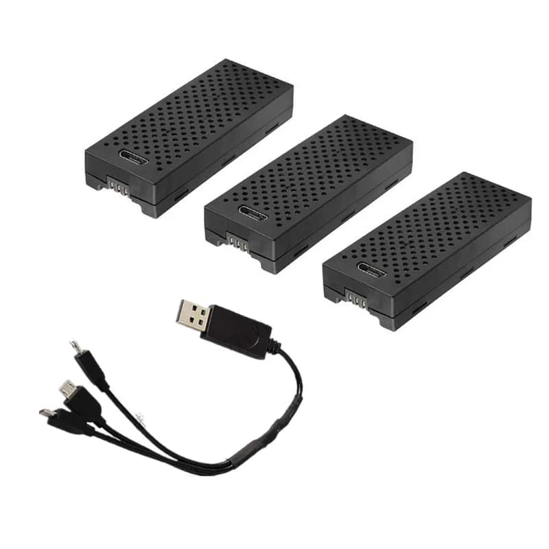 WLtoys XK K127 Pezzi di Ricambio per Elicottero RC Batteria Originale 3.7V 400mAh Cavo USB 3-in-1 Accessori per Telecomando K127.0010