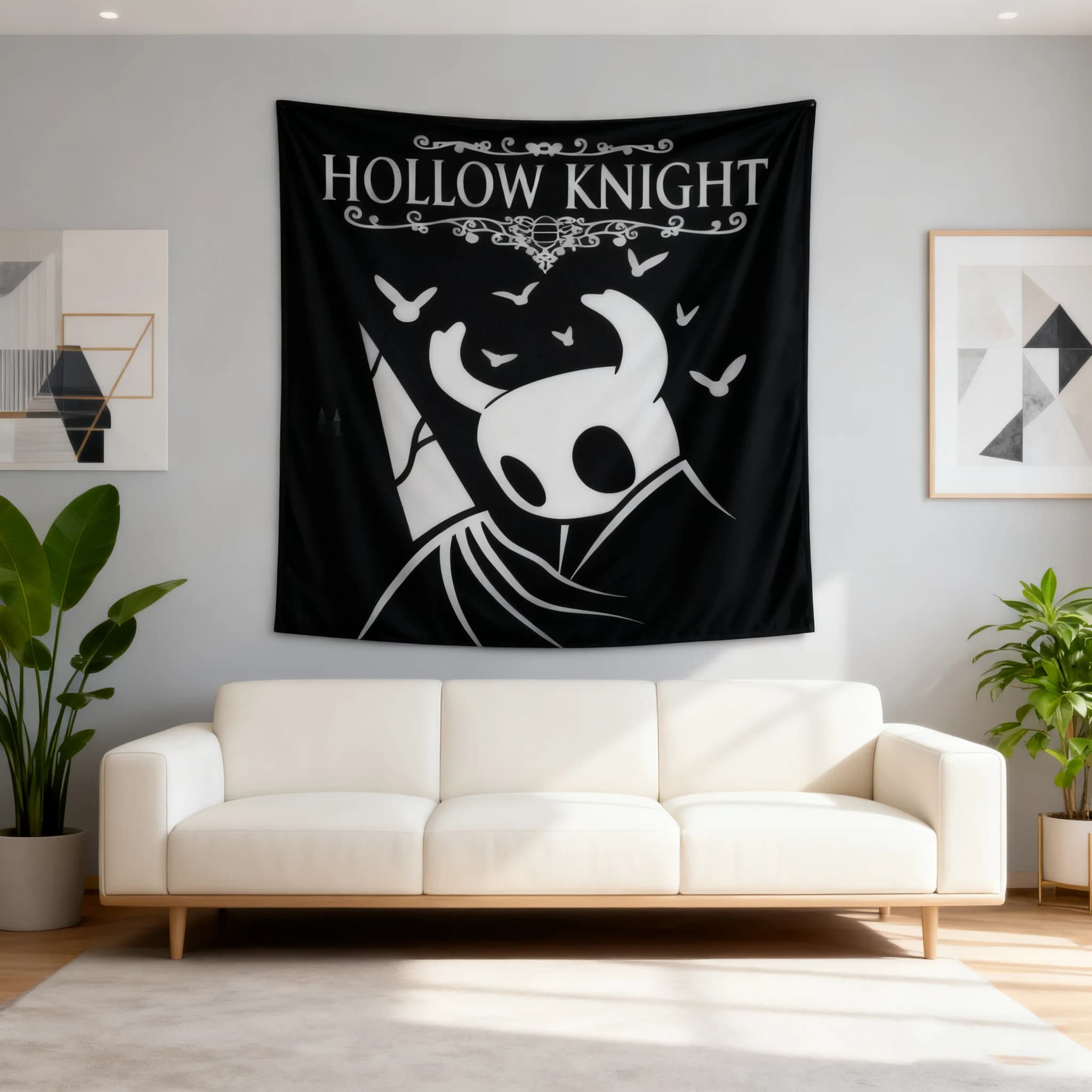 JIT Cartoon Hollow Knight Tapestry Eco-Conscious Machine Washable Decorative Wall Art Ideal for Living Rooms, Bedrooms and Dorms