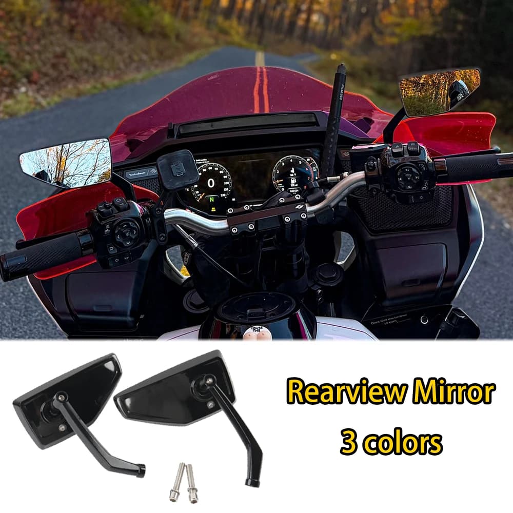 Specchietto Retrovisore Convesso Cromato/Nero per Moto Harley Electra CVO ST Street Glide Road Glide ST 2023 - 2026, Parti Modificate