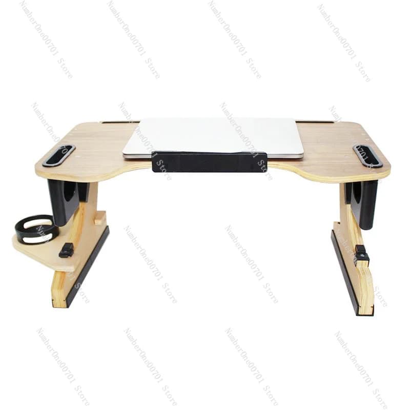 Tavolino per laptop, tavolino da letto in legno, supporto per notebook a 360°, supporto per computer desktop, supporto pieghevole portatile
