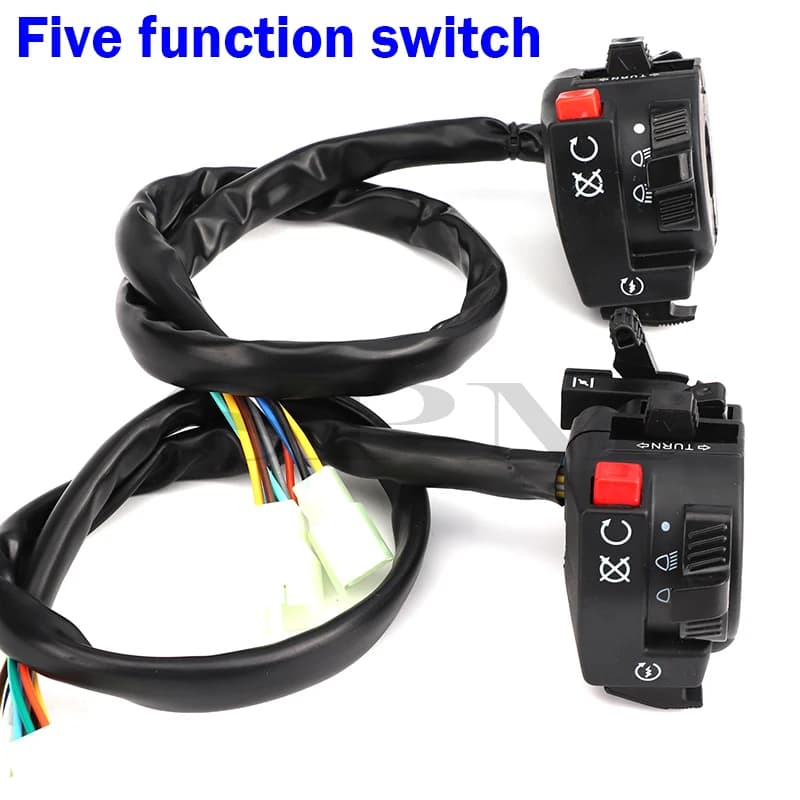 3/4/5-light function Hi-Lo electric start button switch for 50-150cc four wheel motorcycle ATV Quad Dirt Pit Bike Buggy Go Kart