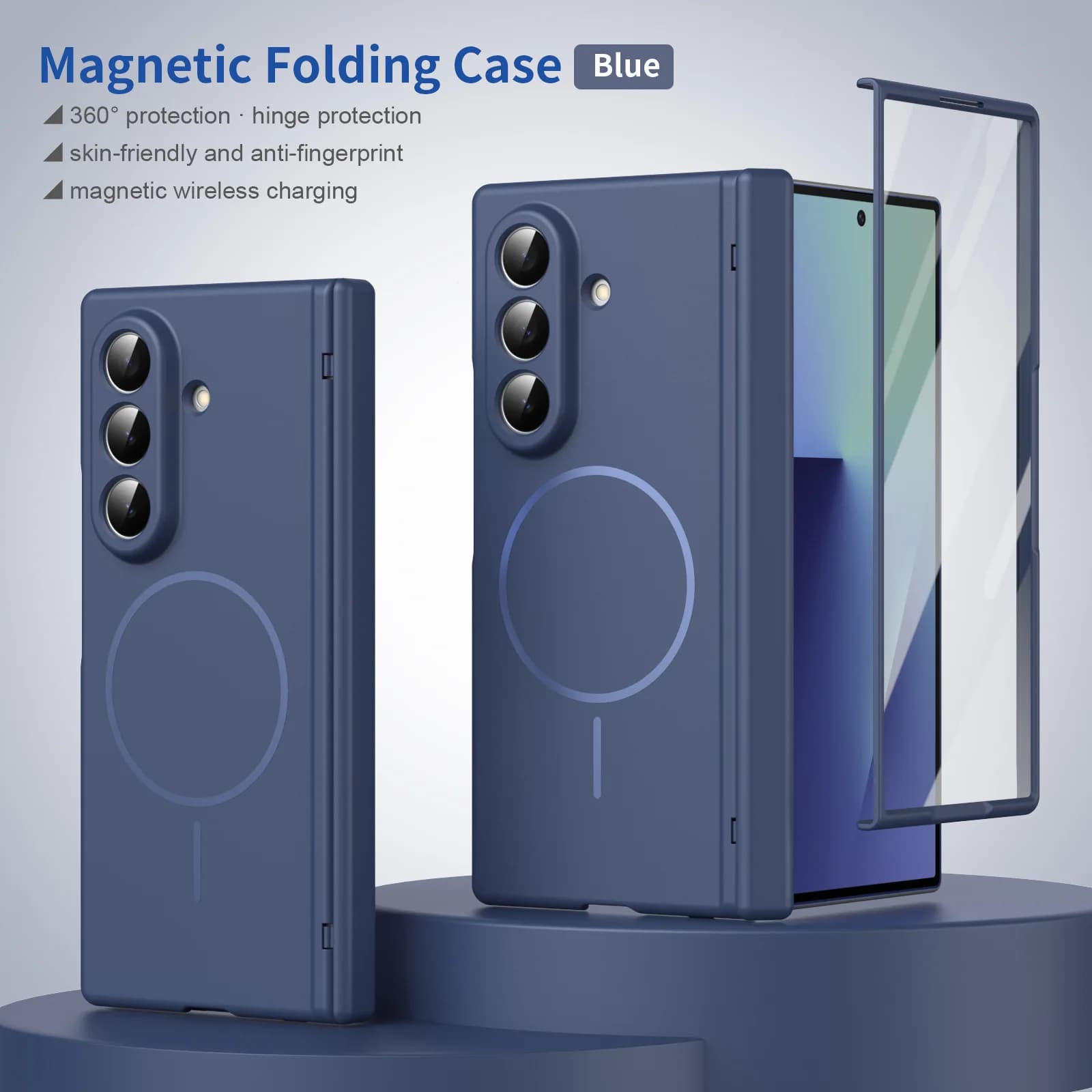 Applicable to Samsung Z Fold8/7 phone cases W26 magnetic wireless charging Fold 5/4/3 hinge case cover full package D6