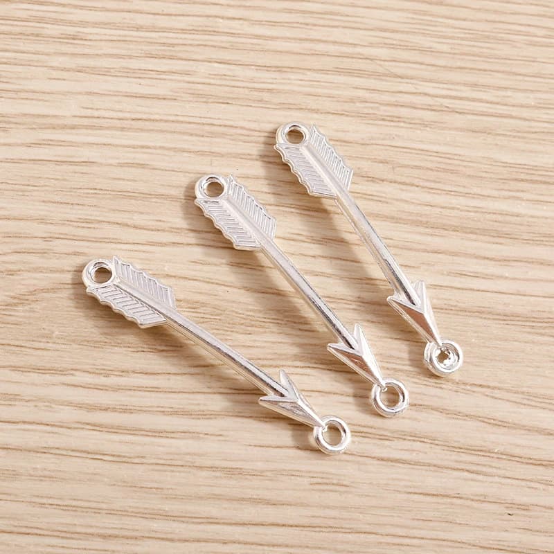 Tusember 20 Pezzi 6*38mm Ciondoli a Freccia in Lega Placcati Oro con Doppio Foro, Fatti a Mano, per Bracciali, Collane, Orecchini e Creazioni Fai-da-te