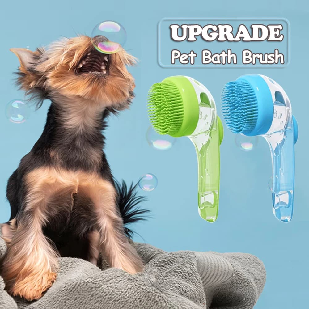 1Pcs 2-in-1 Shampoo Dispenser Brush for Dogs, Self-Cleaning Pet Massage Comb, Mess-Free Bathing Tool for Long & Short Hair