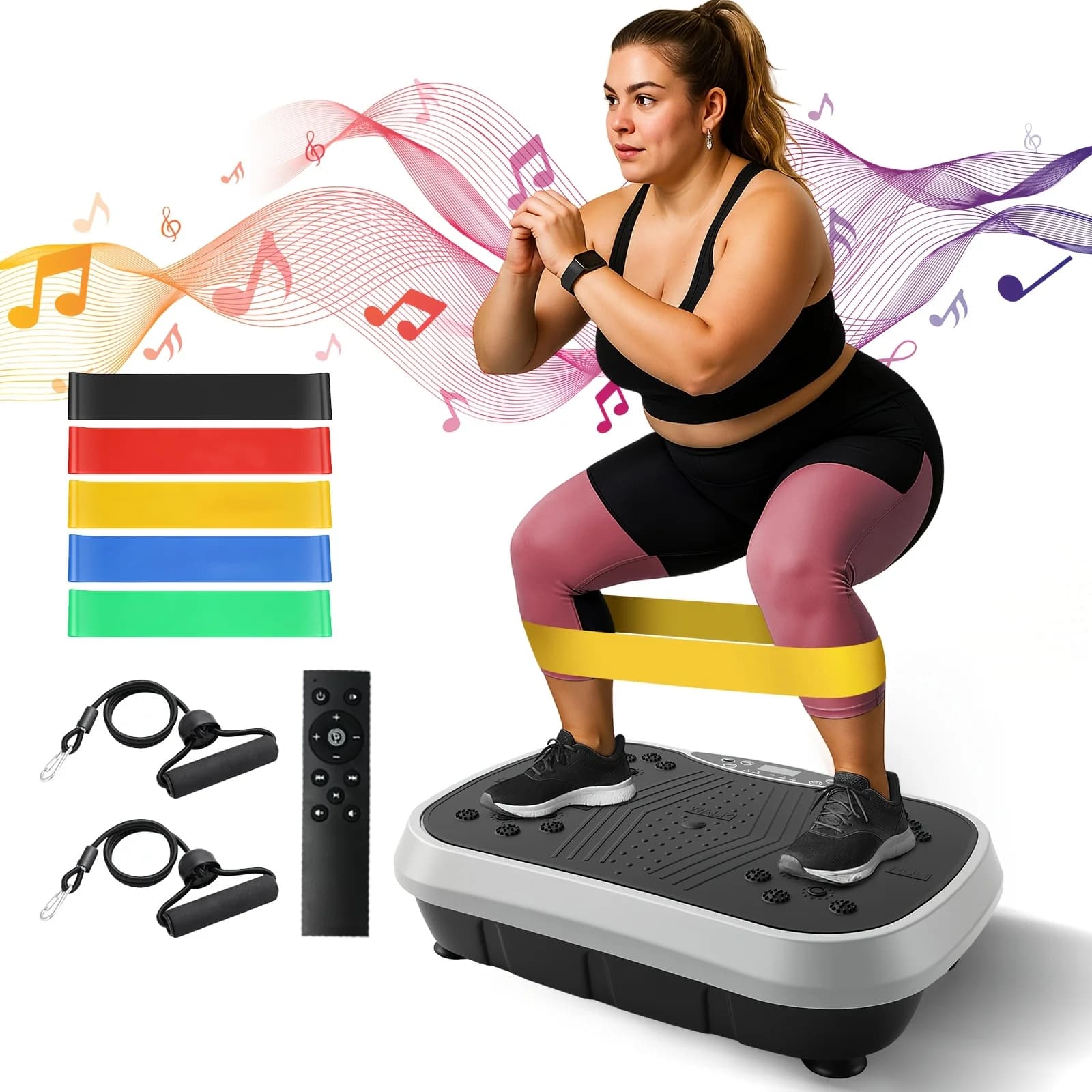 Vibration Plate Exercise Machine - 9 Program 200 Speedlevel Whole Body Workout Platform for Home Gym, Lymphatic Drainage, Weight Loss & Back Pain | High-Power Quiet Motor, Durable Stability, Remote Control, Easy Setup, Gift for Mon And Wife