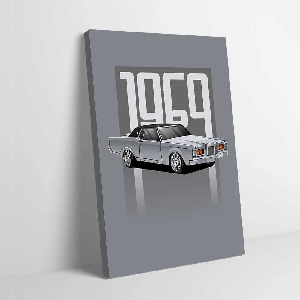 Poster Stampa Auto d'Epoca 1969, Quadri Personalizzabili su Tela per Decorazione Murale, Cornici per Decorazione Stanza