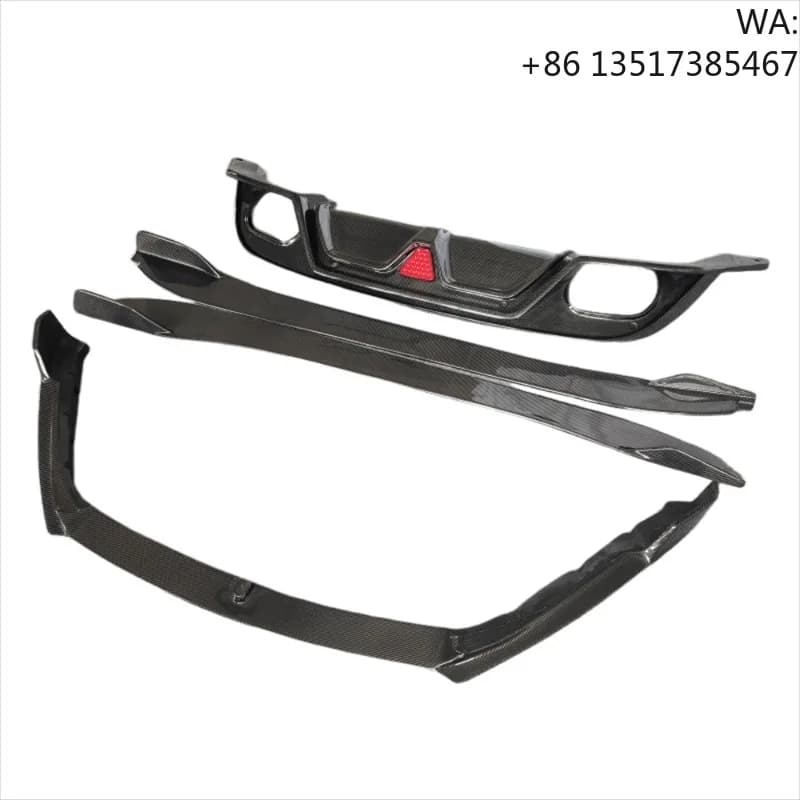 Used for Jaguar F-TYPE Genuine Carbon Fiber Front Lip Side Skirt LED Light Rear Diffuser Body Kit
