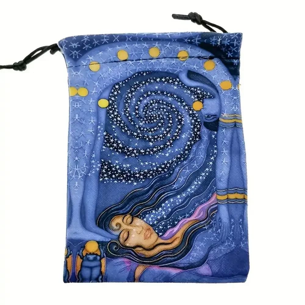 Borsa per carte Art Tarot Ora da 10 pezzi, realizzata in lino, chiusura con coulisse, stile ragazza, borsa per regali per feste e vacanze