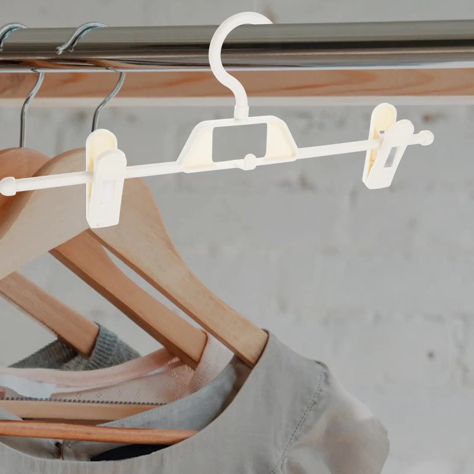 5Pcs Plastic Adjustable Pants Clip Sturdy Non-Slip Clamp Pants Rack Home Clothes Hanger Laundry Drying Rack Laundry Hanger