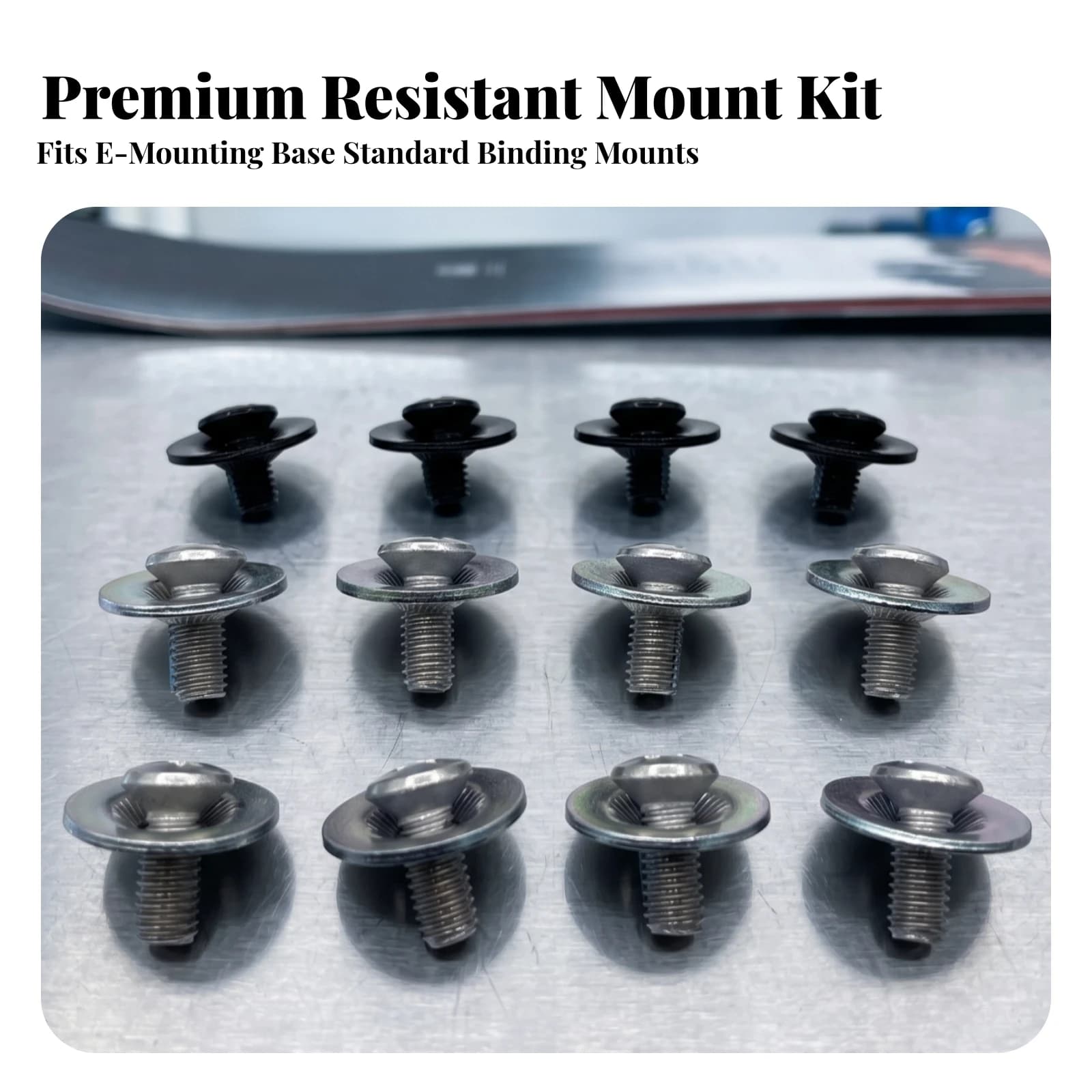 12 Pieces Snowboard Binding Hardware Kit Hex Socket Snowboard Binding Screws with Washers Screws with Washers Easy to Install