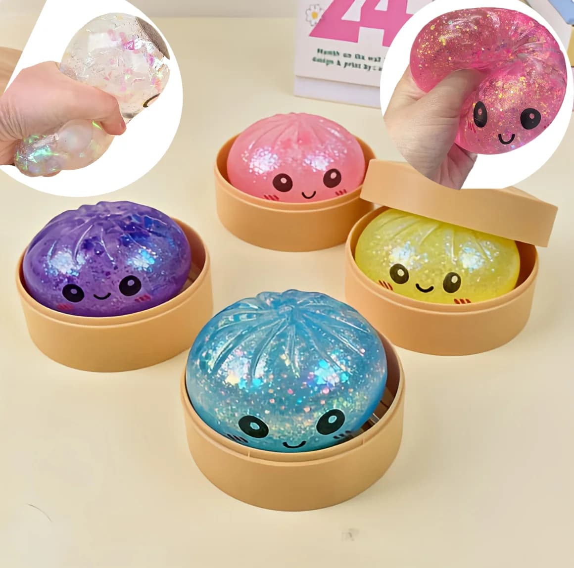 Palla Antistress a Forma di Raviolo, Giocattolo Sensoriale Morbido e Divertente, Regalo Creativo per la Decompressione