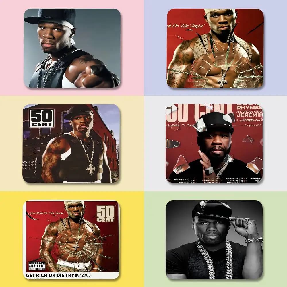 Tappetino per mouse piccolo da 50 Cent American Hit Pop Hop Rapper, tappetino per mouse da gioco per laptop, tappetino per tastiera, protezione per scrivania, cartone animato