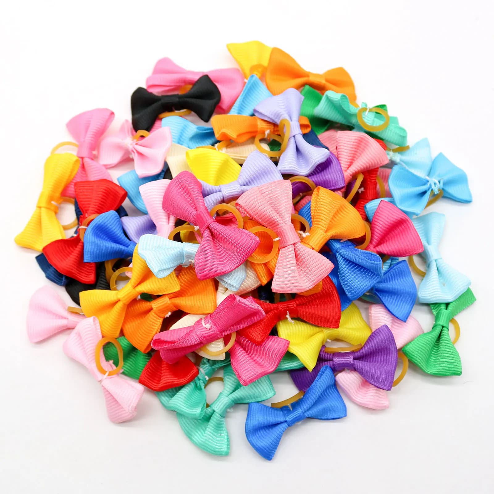 10/20/30 Pz Toelettatura Del Cane Archi Dei Capelli Archi Del Cane Colori Della Miscela Accessori Per Piccoli Cani Elastici Per Capelli Del Cane Pet Copricapi dropshipping