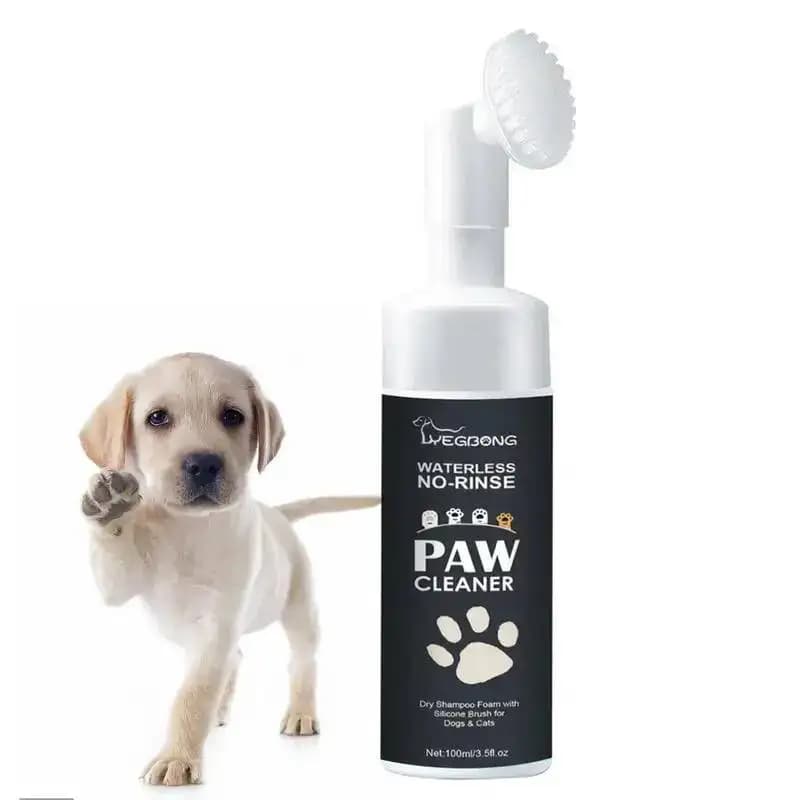 2Pack 100ml Pet Foam Paw Cleaner Waterless Shampoo Rinse Free Deep Cleanser With Brush For Dog Cat Daily Grooming Care