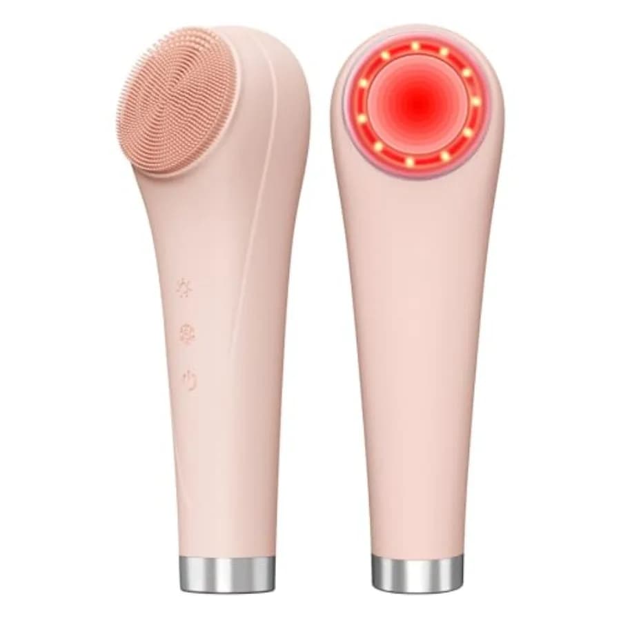 Spazzola Elettrica per Pulizia Viso per Uomini e Donne, Spazzola Rosa con Setole in Silicone per la Pulizia Quotidiana del Viso