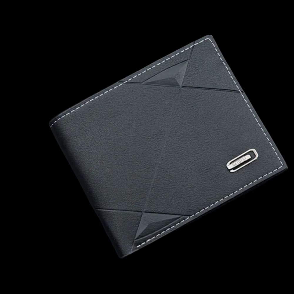 Portafoglio corto da uomo d'affari alla moda Portafoglio bifold da uomo in pelle tinta unita in pelle PU Borsa per contanti casual Tasca portamonete da viaggio