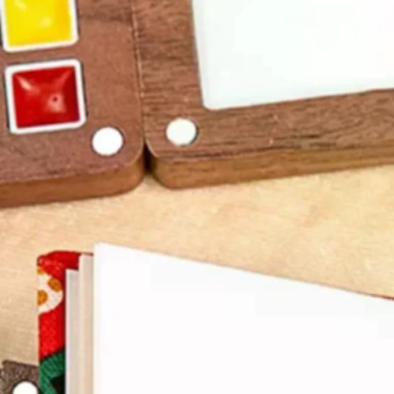 Mini Walnut Wood Watercolor Palette Portable Paint Box With Clip Travel Painting Paint Tray Art Supplies Sketchbook Palette