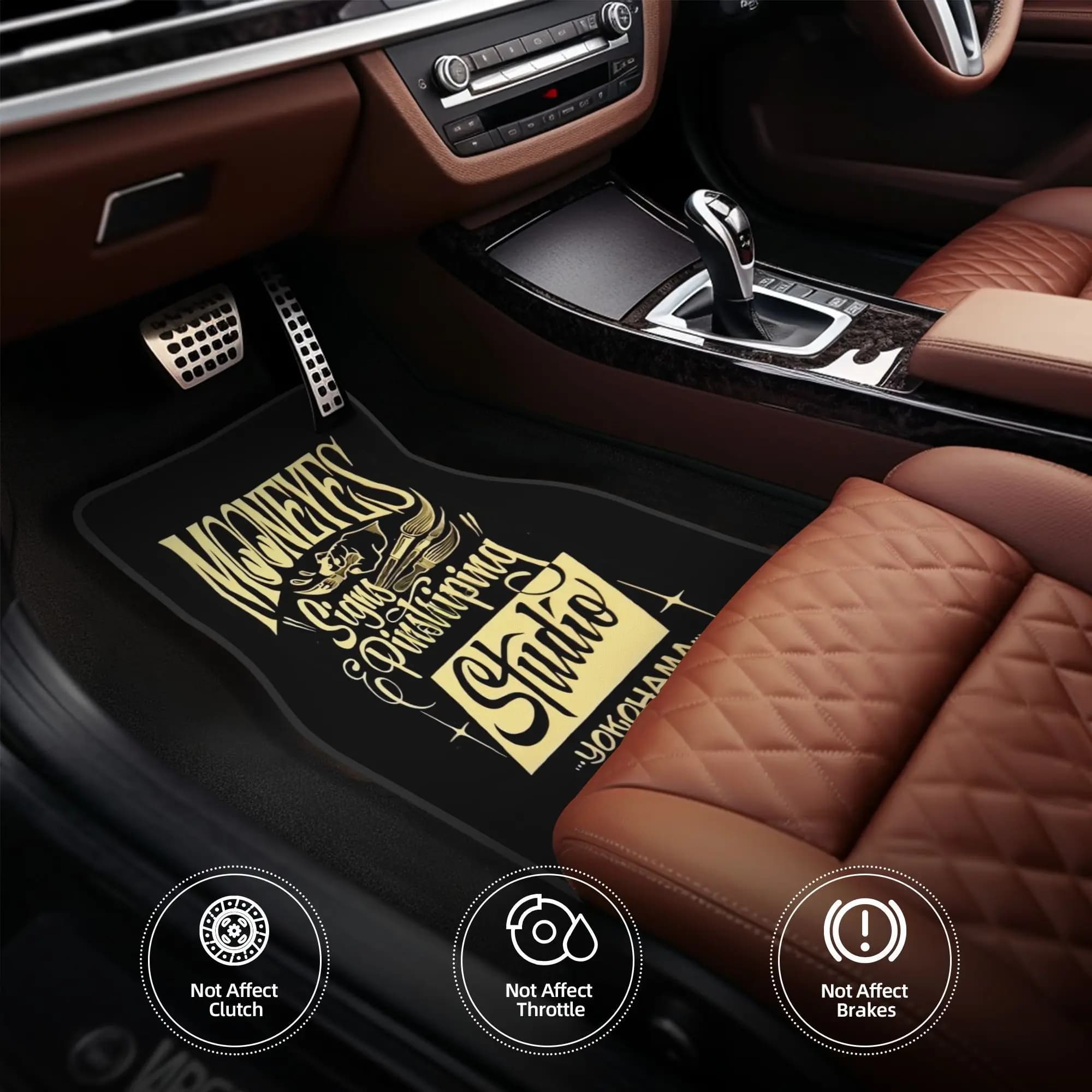 4pcs% Mooneyes Car Floor Mats, Durable, Fit For Cars, Ideal Gift, Vehicle Interior Mats, Playful Design, Durable Mats, Car Mats