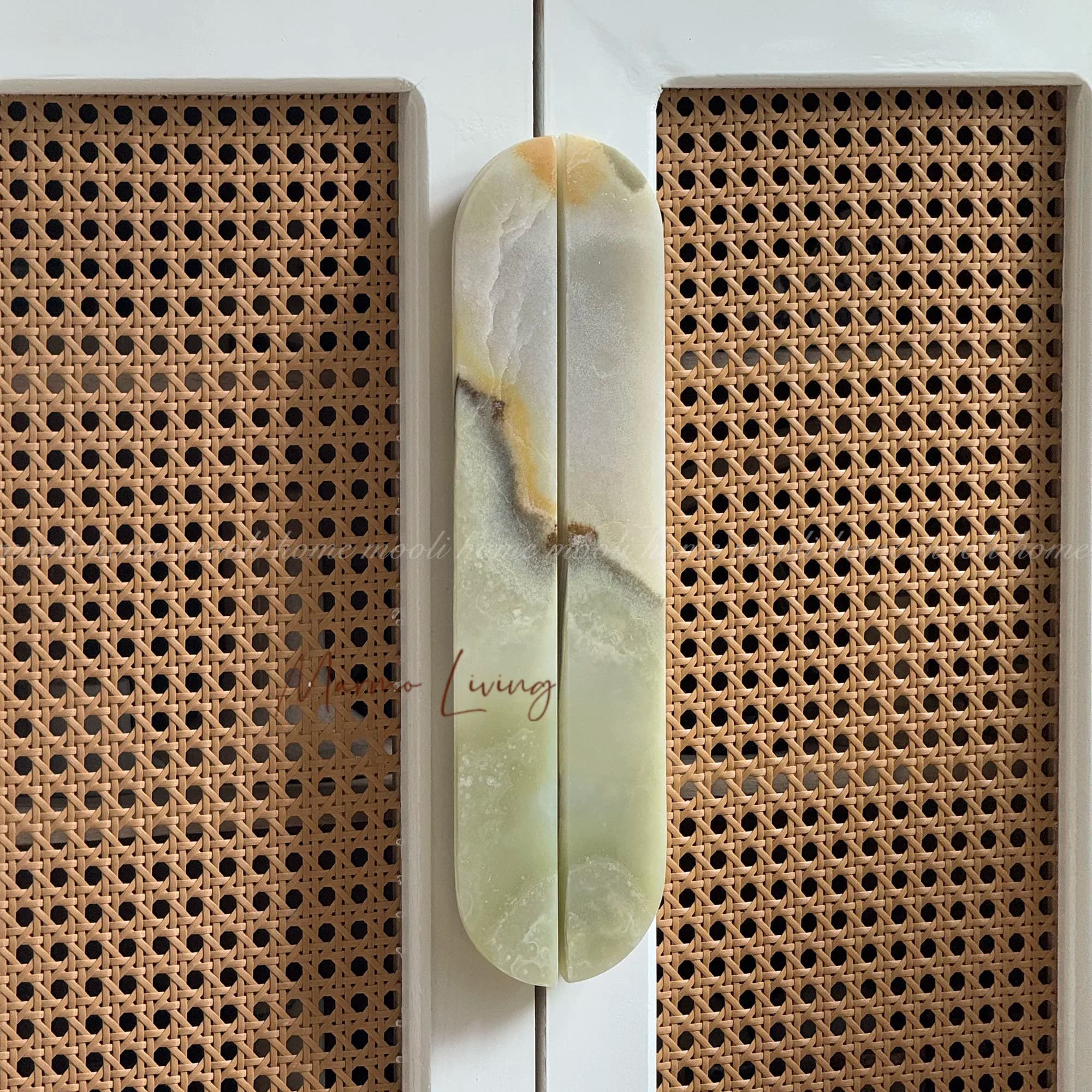 Maniglia per Mobile in Marmo Verde Onice di Lusso, Stile Wabi Sabi, Vintage, in Pietra Calacatta Viola, Maniglia in Onice per Decorazione Casa