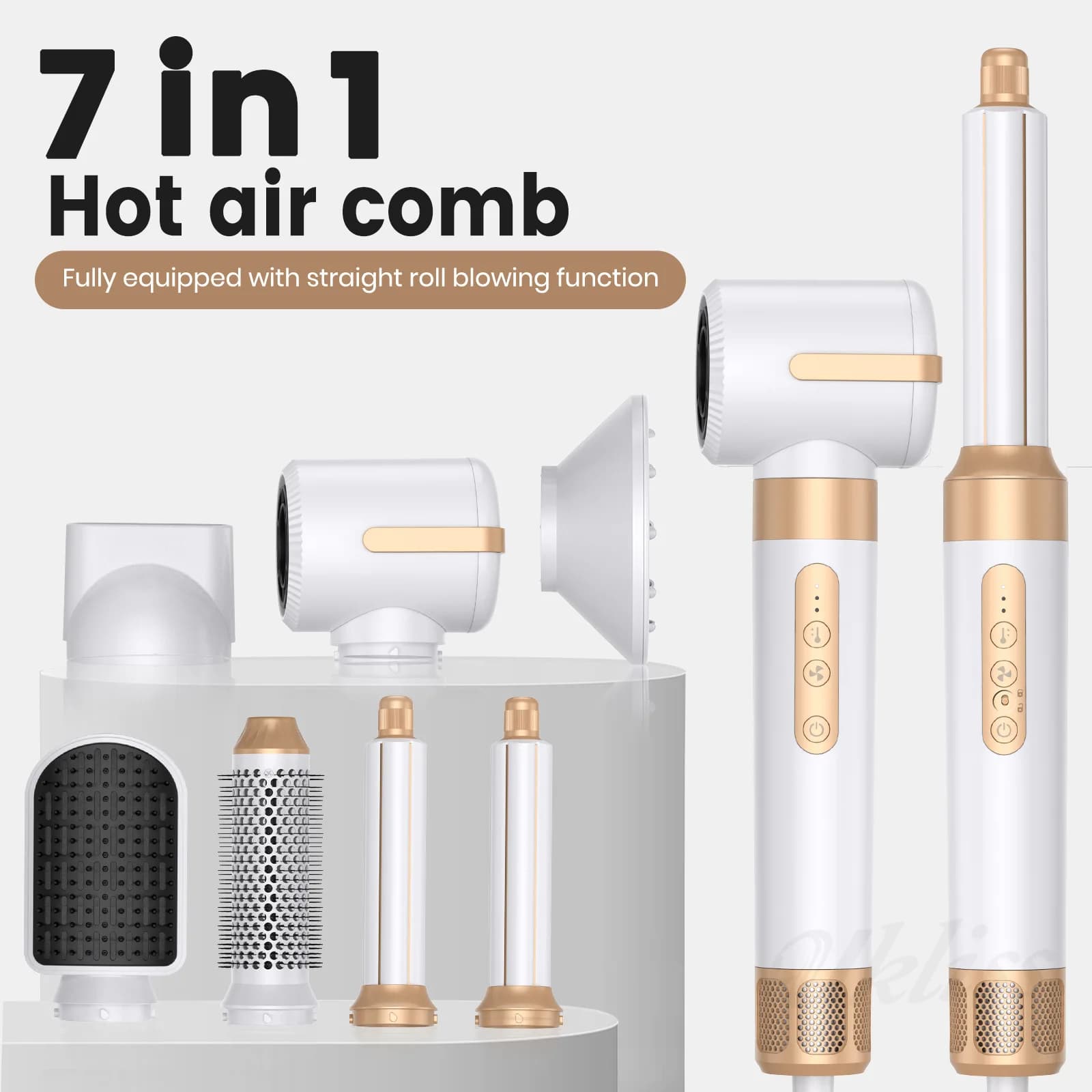 Hair Massage Brush 7 in 1 Styling Professional Drying Drying Hair Dryer Ionic Electric Hair Dryer Automatic Wraping Hot Air Combs Iron Hair Dryer