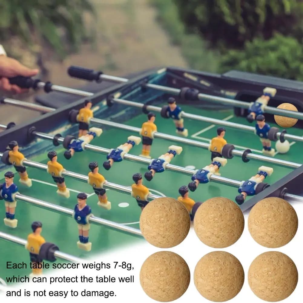 Palline da calcio da tavolo in sughero massiccio da 36 mm per calcio balilla, gioco da tavolo, 1 pz/6 pz/12 pz