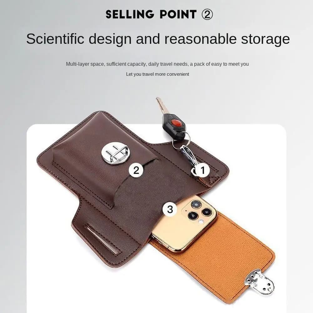 Nuova marsupio multifunzionale con cintura Borsa per carte portatile in PU Borse per telefono casual da viaggio in tinta unita Borsa sportiva da esterno