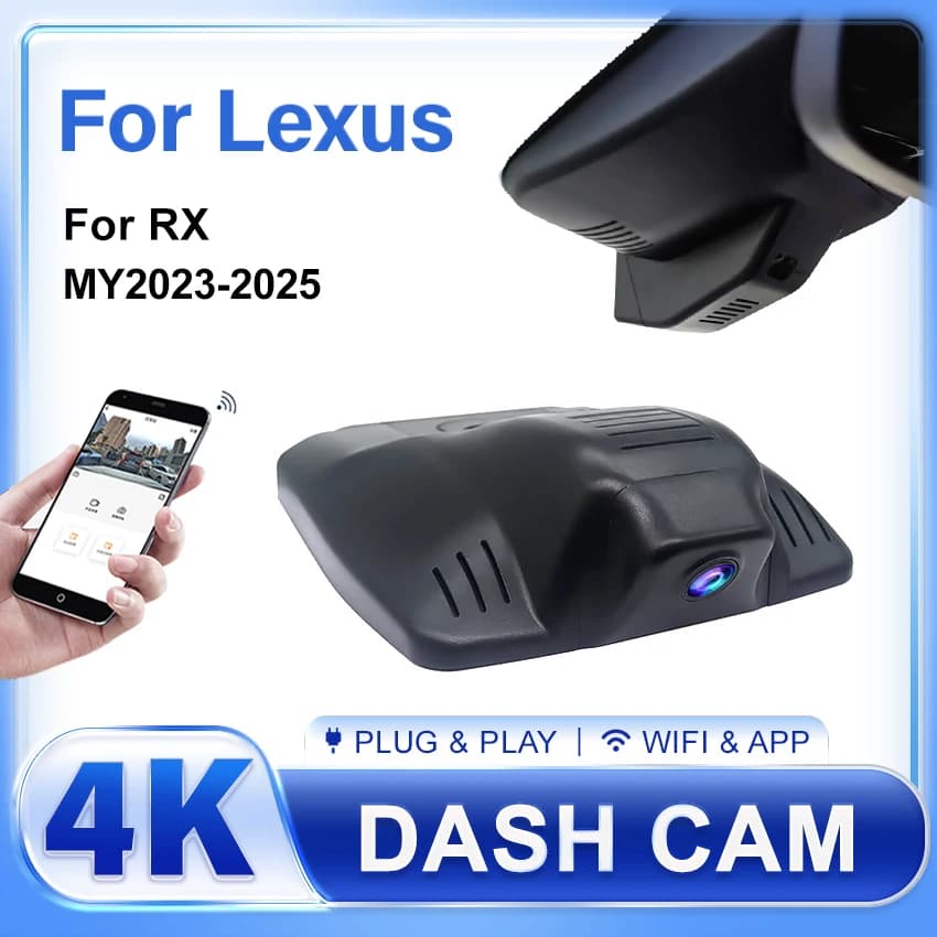 Plug and Play Dash Cam for Lexus RX 350 500 RX500H RX350H 2023 2024 2025 car recorder Wifi DVR 4K DashCam for car camera