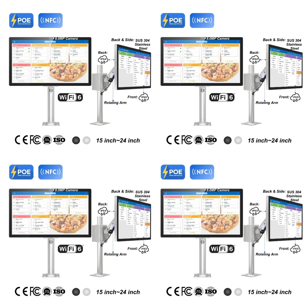 Tablet KDS da 21,5 Pollici con Supporto GMS, Android 13 e Accesso Root per Integrazione Software e Personalizzazione