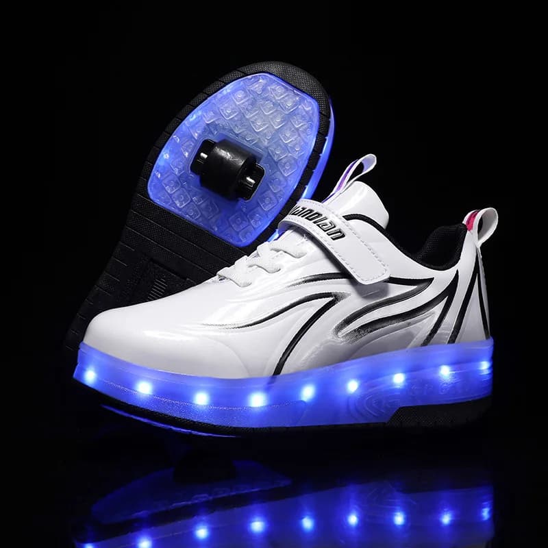 Wheeled skate shoes with led light for children Boys Boys Girls Light Skateboard Charging USB