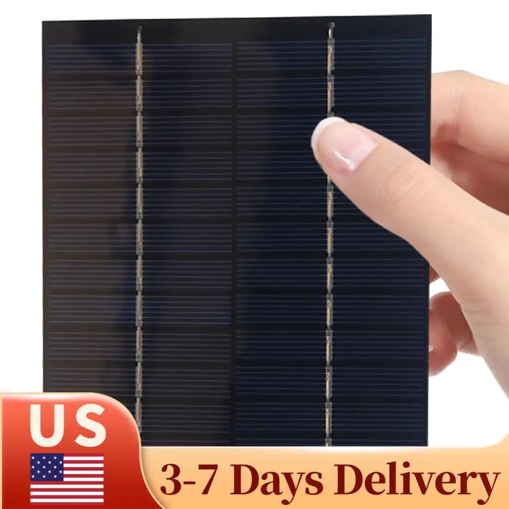Pannello Solare Portatile 2W 12V, Caricabatterie Solare di Emergenza, Mini Caricatore Solare per Campeggio, Escursionismo e Backpacking