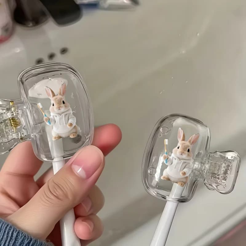 2pcs Rabbit Portable Toothbrush Holders Suitable for Home And Travel Use Perfect for Organizing Your Toothbrushes Holiday Gift