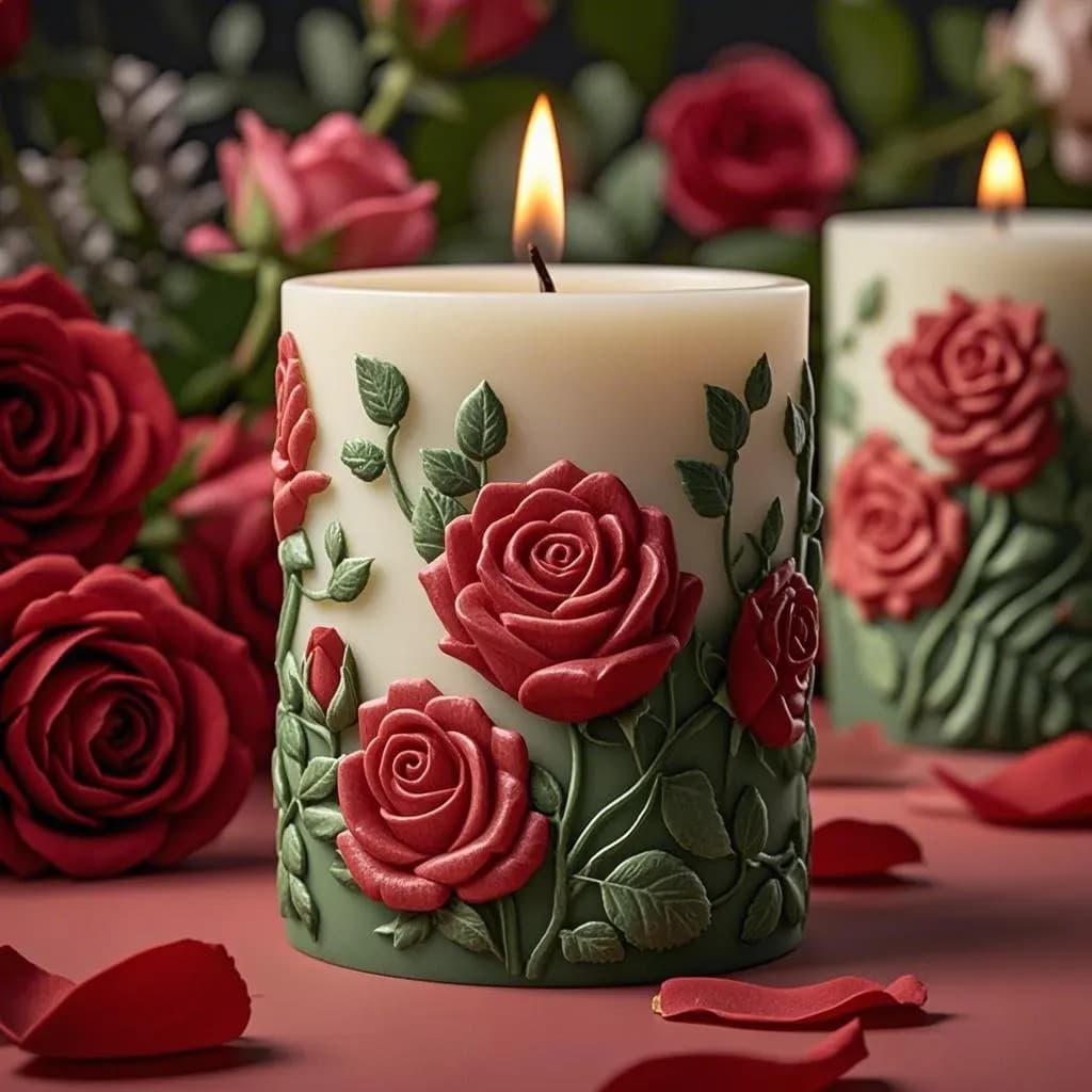Stampi in silicone dal design floreale vibrante per appassionati creativi Squisita fattura adatta per candele in gesso in resina