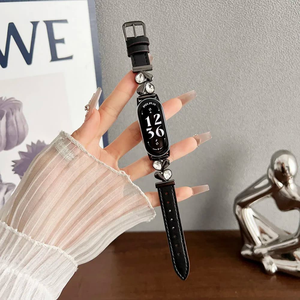 Mi Band 10 cinturino in metallo sottile cinturino in pelle per Xiaomi Smart Band 8 /9/ 10 braccialetto per donna cinturini per orologi eleganti di ricambio