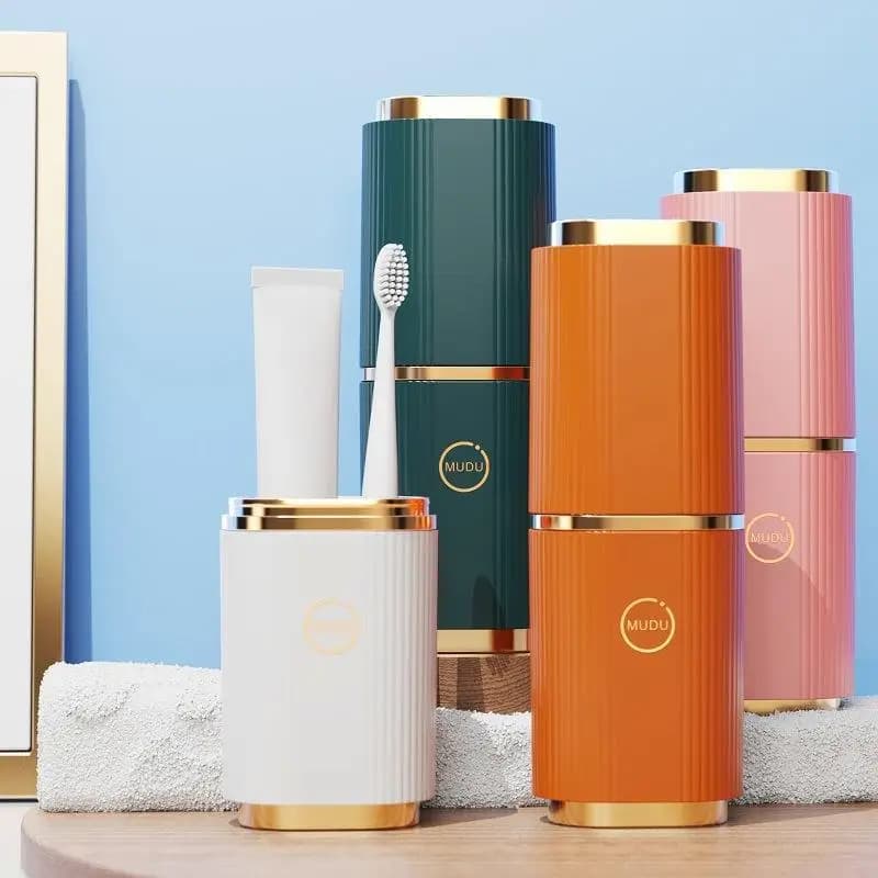 Portable Travel Toothbrush Holder Leakproof Design Elegant Striped Perfect For Camping Business Trips