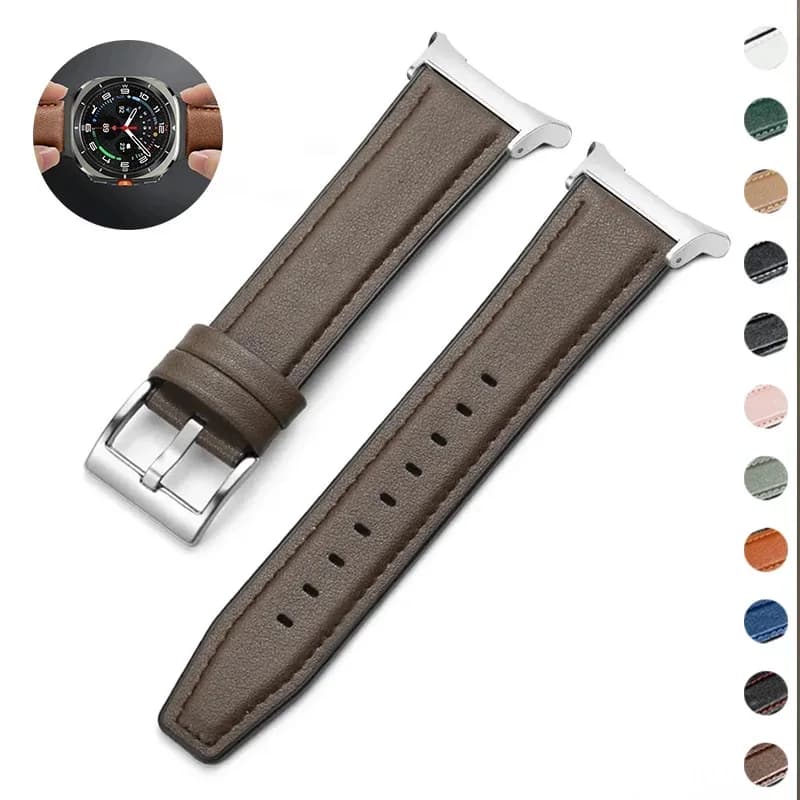 Cinturino ibrido in silicone in pelle per Samsung Galaxy Watch 8 40/44mm 8 Classic 46 Smartwatch Band per Galaxy Watch 7Ultra/Ultra 2025