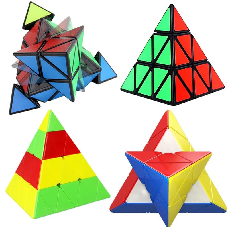 Cubo di velocità piramidale assortito 3x3 4x4 Triangolo Ottaedro Rompicapo Educativo per Risolvere Problemi Giocattoli Educativi per Bambini e Adulti