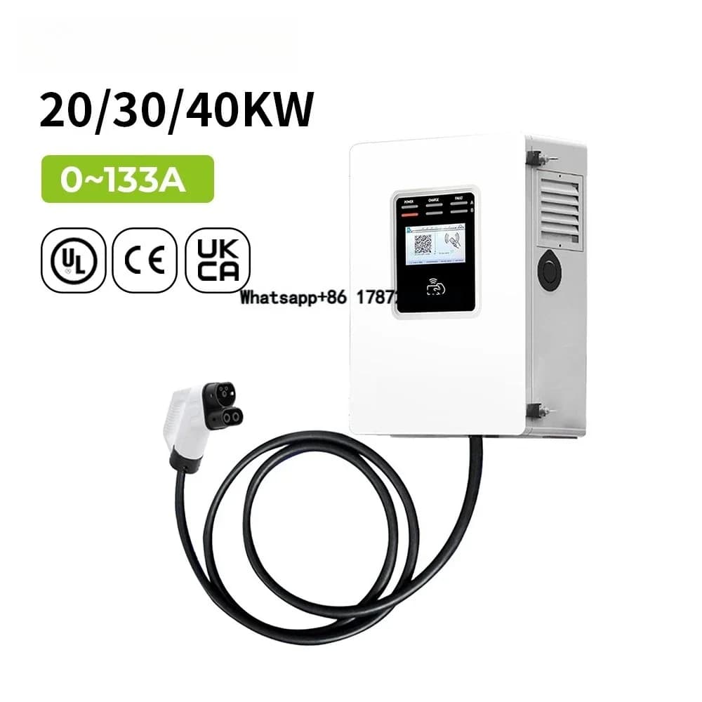 Caricatore EV Commerciale Rapido Ocpp 20kw 30kw 40kw CCS GBT per Auto Elettriche, Stazione di Ricarica DC a Parete o a Pavimento