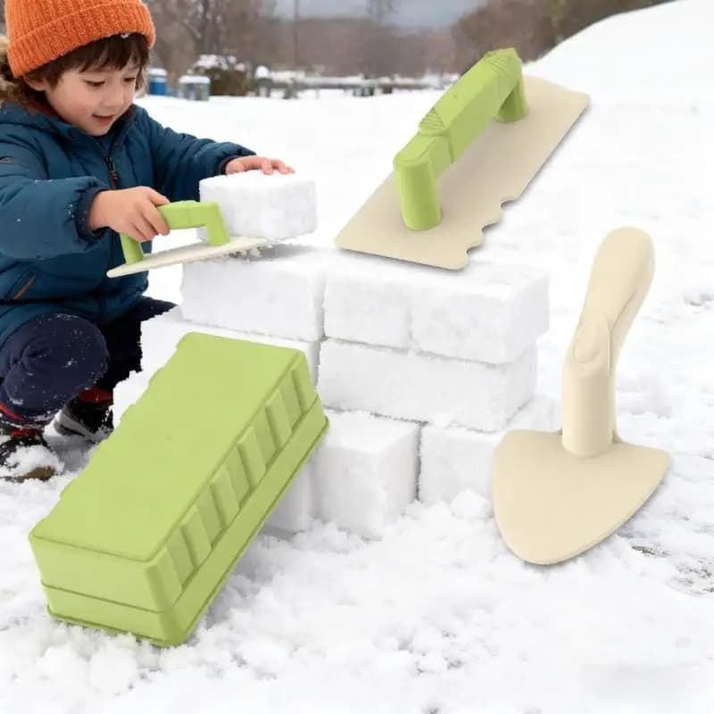 Set di 3 Attrezzi per Costruire Castelli di Sabbia, Stampi per Muri in Sabbia, Giocattoli da Spiaggia per Bambini, Giochi all'Aperto sulla Neve