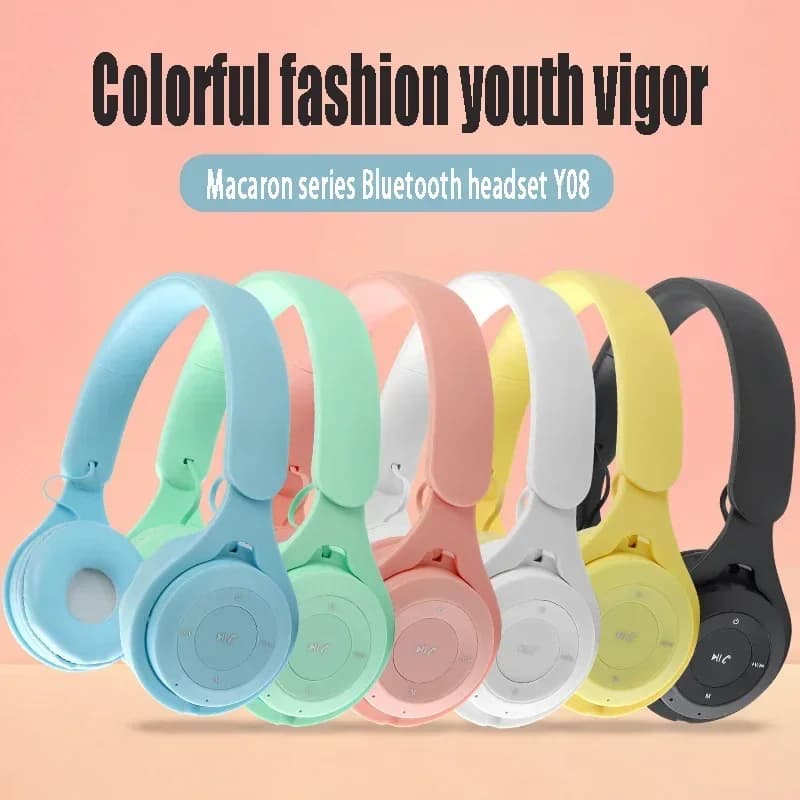 Auricolari Bluetooth wireless Y08 auricolari Bluetooth cablati con riduzione del rumore con lettori MP3 via cavo per regali per bambini