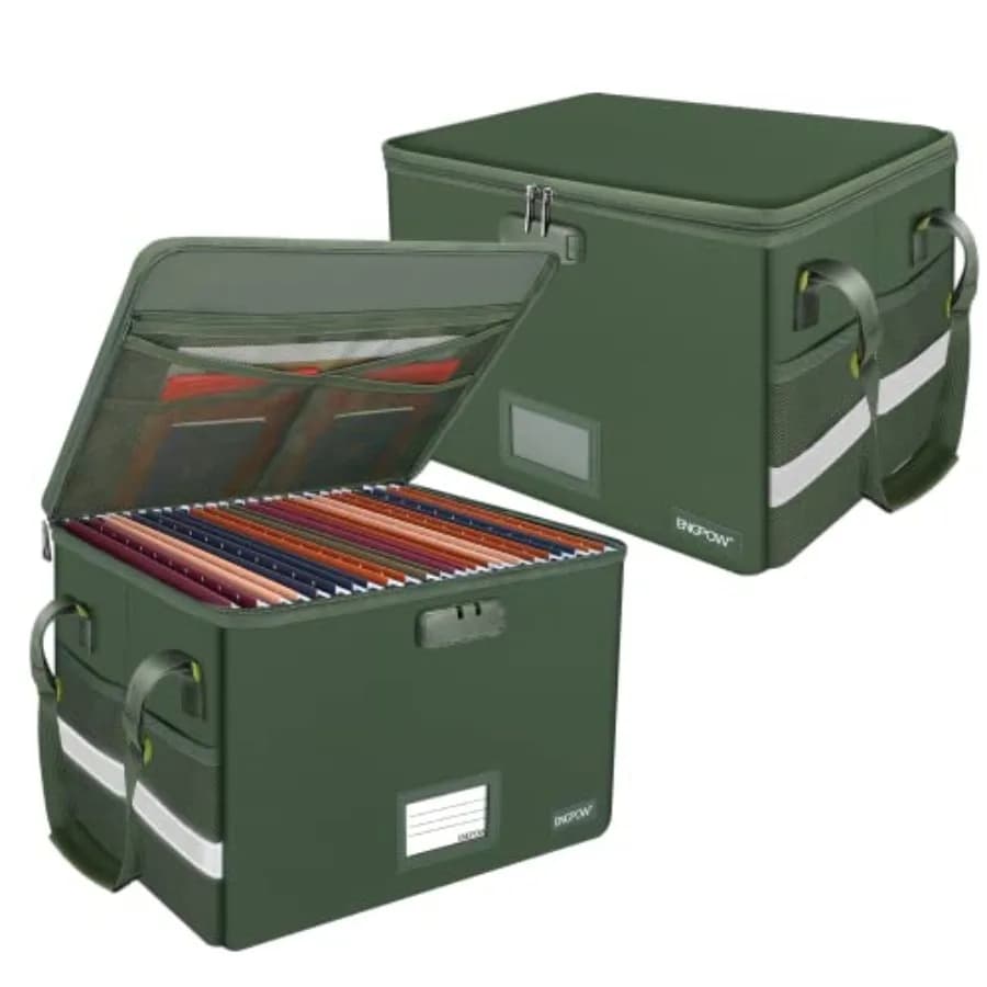 Scatola portadocumenti con serratura, scatola portadocumenti ignifuga con tasche, armadietto pieghevole per archiviazione con maniglia, portatile