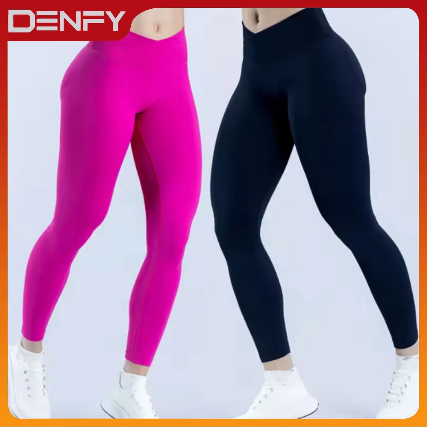 Women Cross Waist Yoga Leggings V- High Waist Push Up Workout Pants Seamless Tummy Control Butt Fitness Leggings Gym Running