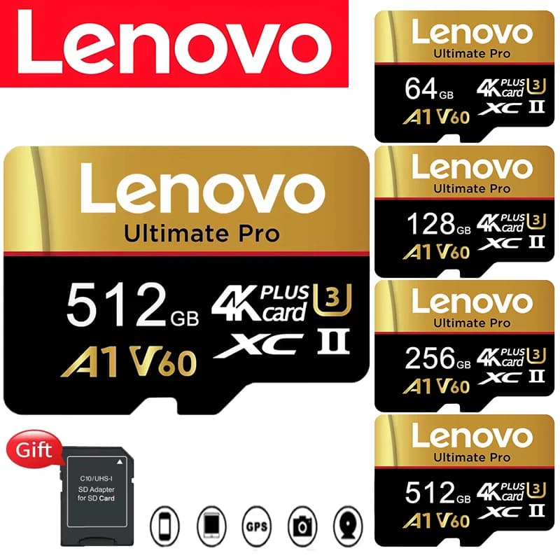 Original-Lenovo Micro TF/SD Card 16GB 32GB 64GB 128GB 256GB 512GB Extreme High Speed A2 U3 V30 for Phone Camera Drone A2 4K 4K