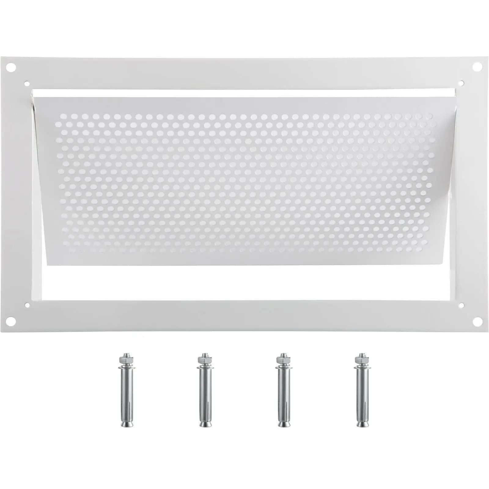 Ventilation grid for narrow spaces and foundations, 8 inches height x 16 inches wide, for wall mounting