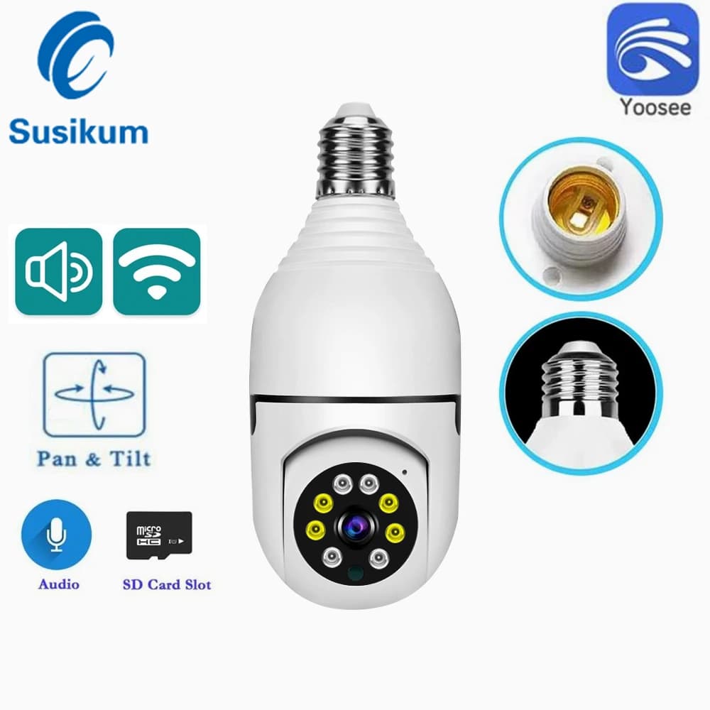 Telecamera Wifi con lampadina E27 per telecamera di videosorveglianza di sicurezza domestica 360 ° Baby monitor con camma wireless APP Smart Home Yoosee