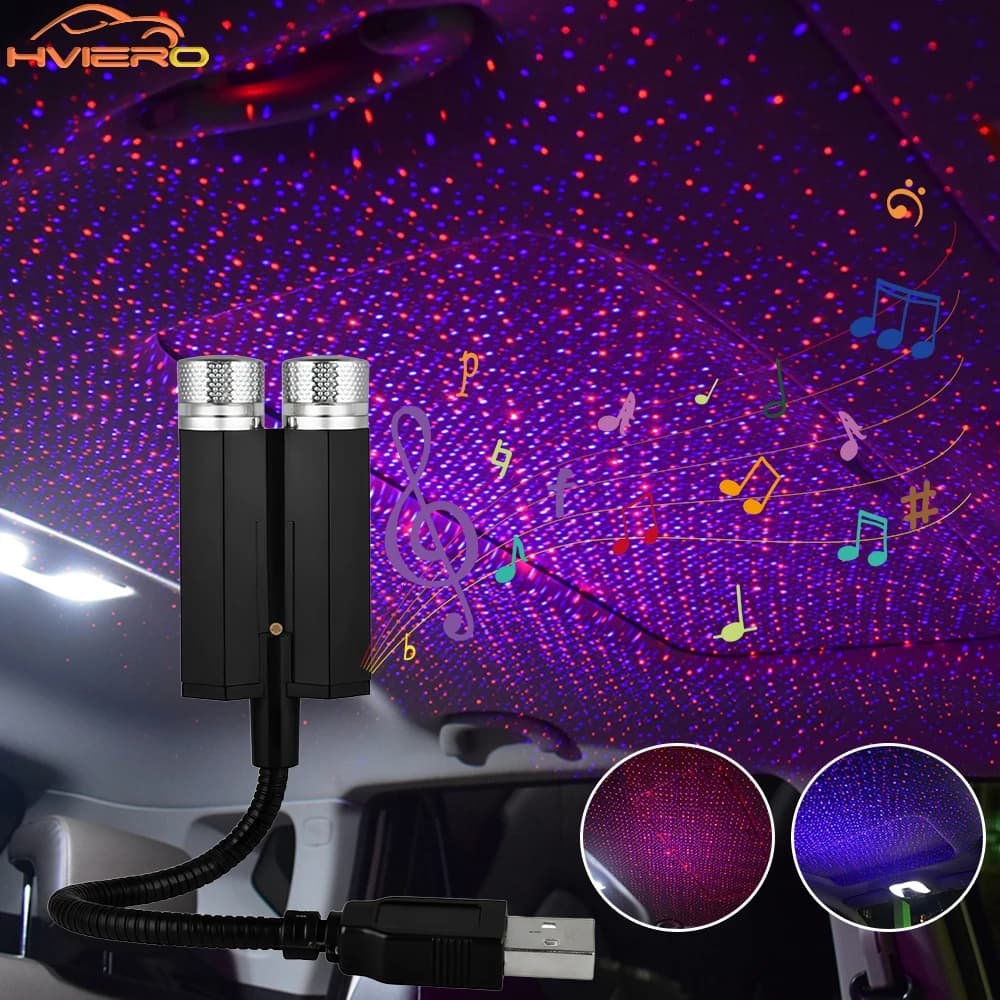 Car Roof Star Sky Light Interior Mini LED 5V Starry Atmosphere Projector decorazione USB Night Flashlight Home Decor Galaxy Lamp